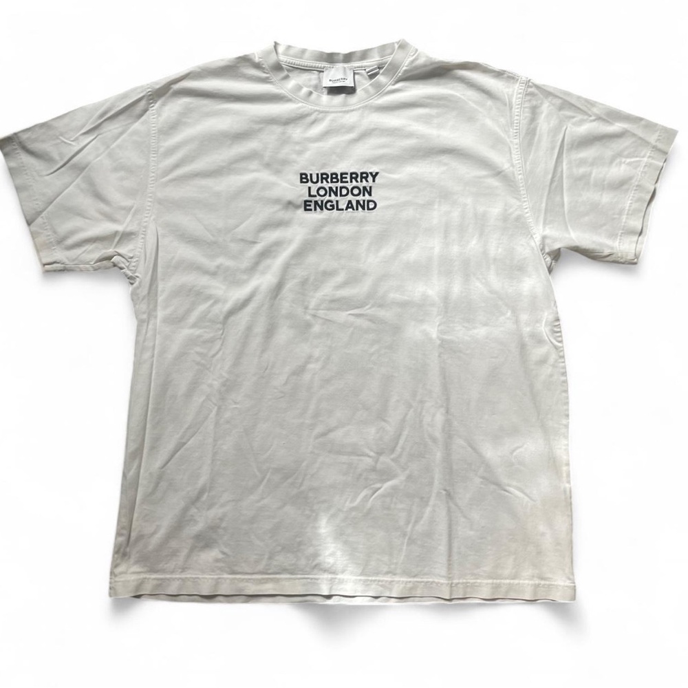Burberry Men's Gray Tee with Logo